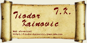 Tiodor Kainović vizit kartica